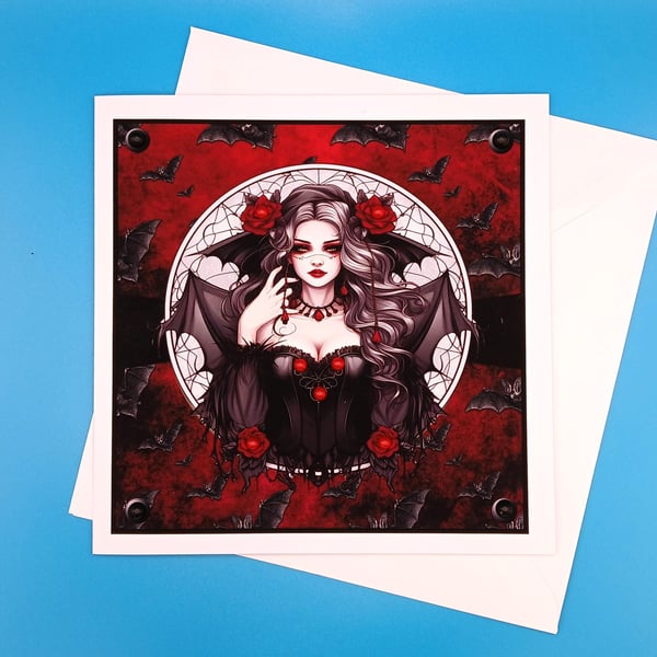 Gothic Birthday Card For Her, Large