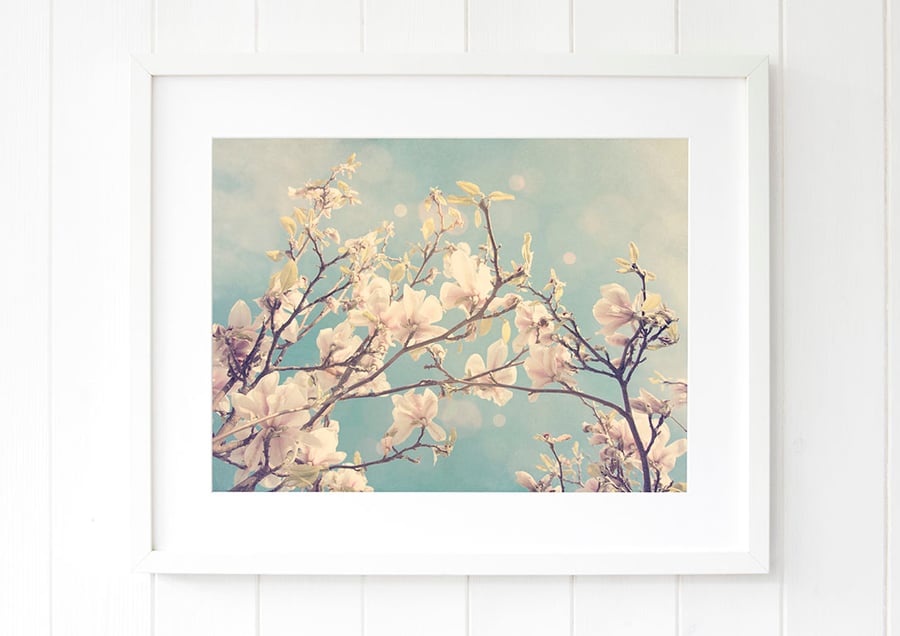 Magnolia print - Pastel home decor - Soft pastel art - Spring interiors