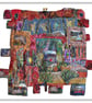 Textile collage - Highland Clearances - eco gift - hand stitched - ready to hang