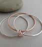 Silver and copper bangle set, Set of three bangles - Image 4