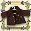 Brown Tailored Jacket Embroidered with Flowers