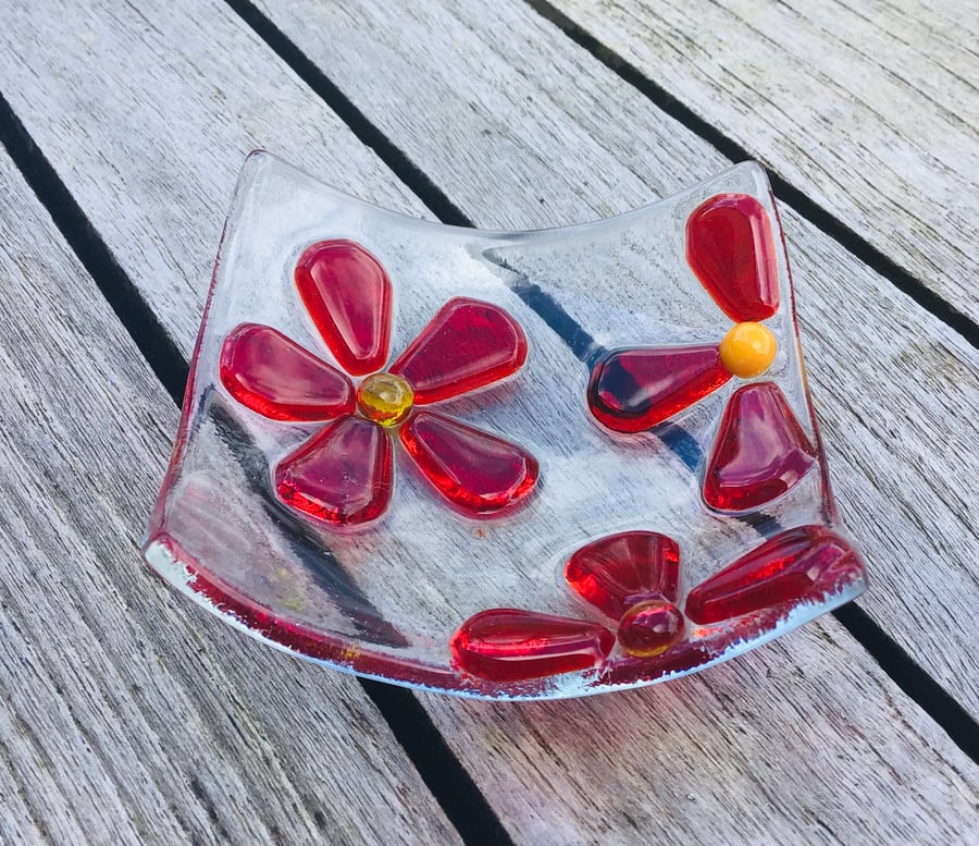 Fused glass trinket dishes Folksy
