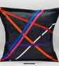 Blue Denim ribbon geometric 16"  envelope cushion cover.  - Image 1