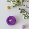 Needle Felted 'Button' Brooch- African Violet