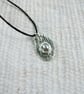 Silver and Pearl Organic Shape Necklace or Wrap Bracelet on Waxed Cord - Image 6