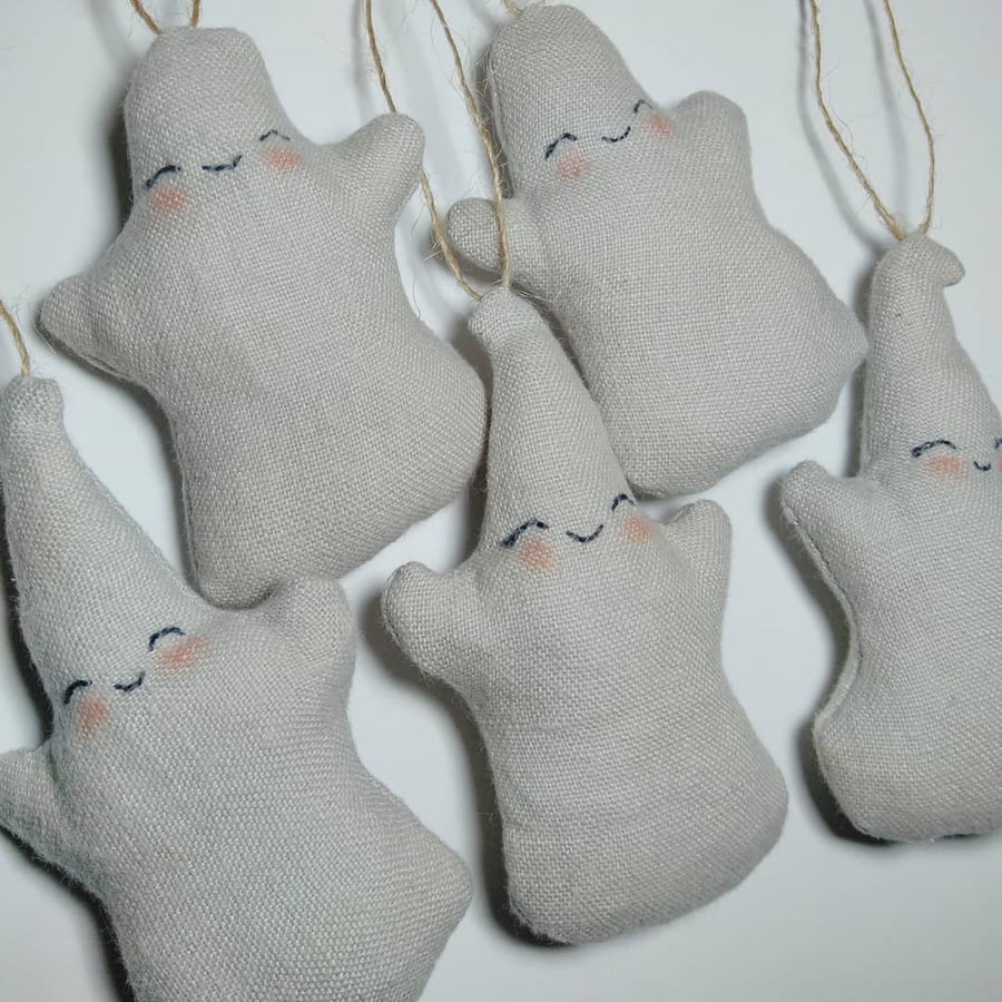 Cute Boo Ghost hanging decorations with round or pointy heads