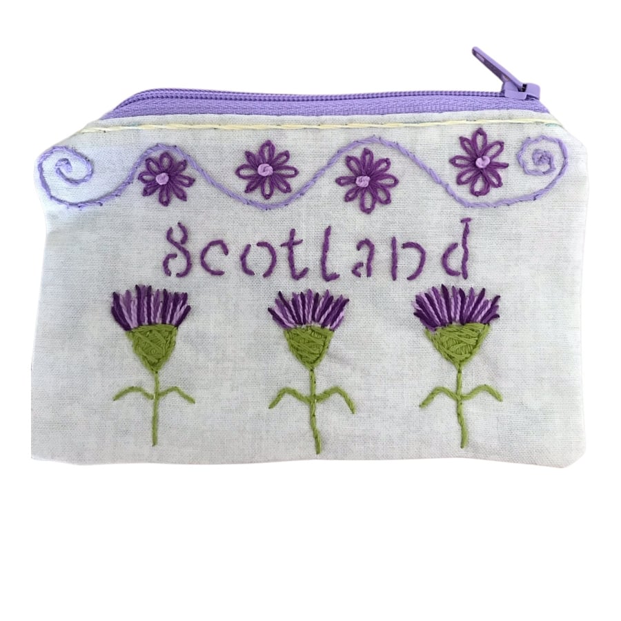 Cream Scotland purse