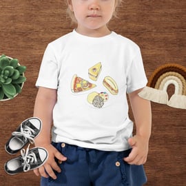 Snacks - Pizza, Cake, Hotdog, Cookies Toddler Short Sleeve Tshirt by Bikabunny