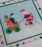 Santa Christmas Card - fabric greetings card with button - Image 2