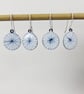 Hand Drawn Blue and White Enamel Dangle Earrings - Image 4