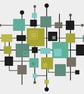 252A - Mid-Century Modern Squares Cross Stitch Pattern: Retro Art GREEN - Image 2