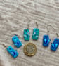 Handmade Blue Butterfly Marbled Polymer Clay Dangly Earrings - Image 3