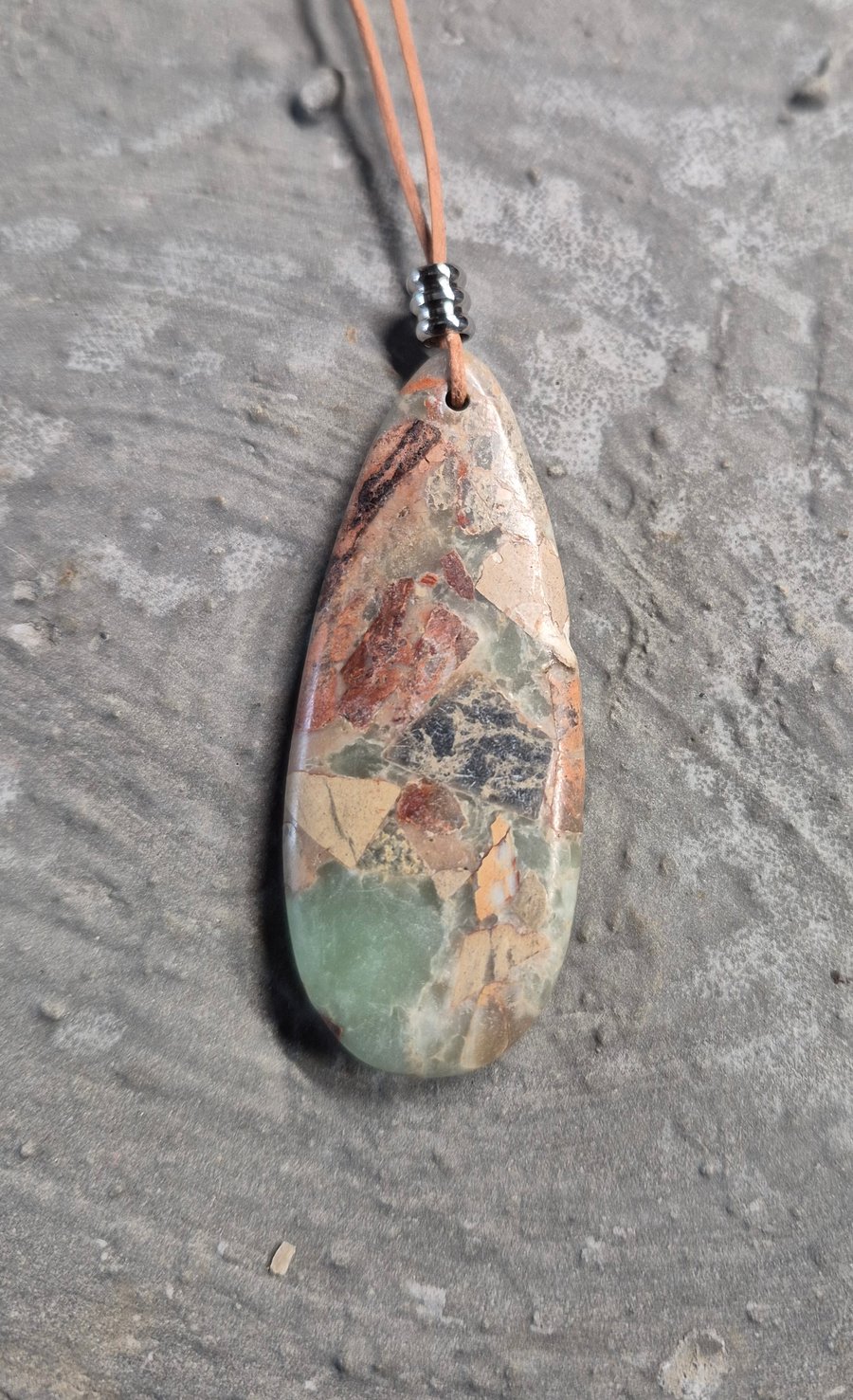 Snake Skin Jasper Teardrop Pendant