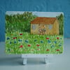 ACEO Original The Summer House and Wildflower Garden
