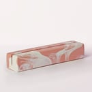 Salmon Pink Marble effect Photo Holder, Menu Stand & Wedding Place Card Holder