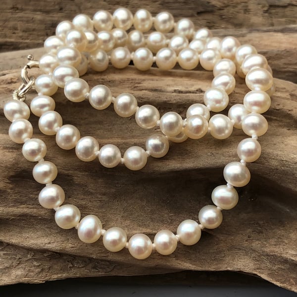 6mm white freshwater pearl necklace -00001057