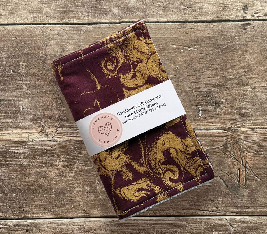Handmade 2 Pk Face Wipes, Face Cloths, Face Flannels, Eco-Friendly Wipes-FCW40