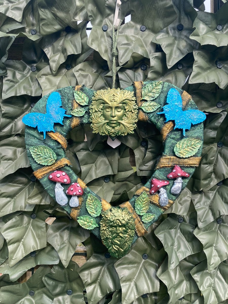 Green Man and Green Woman  Heart Hanging