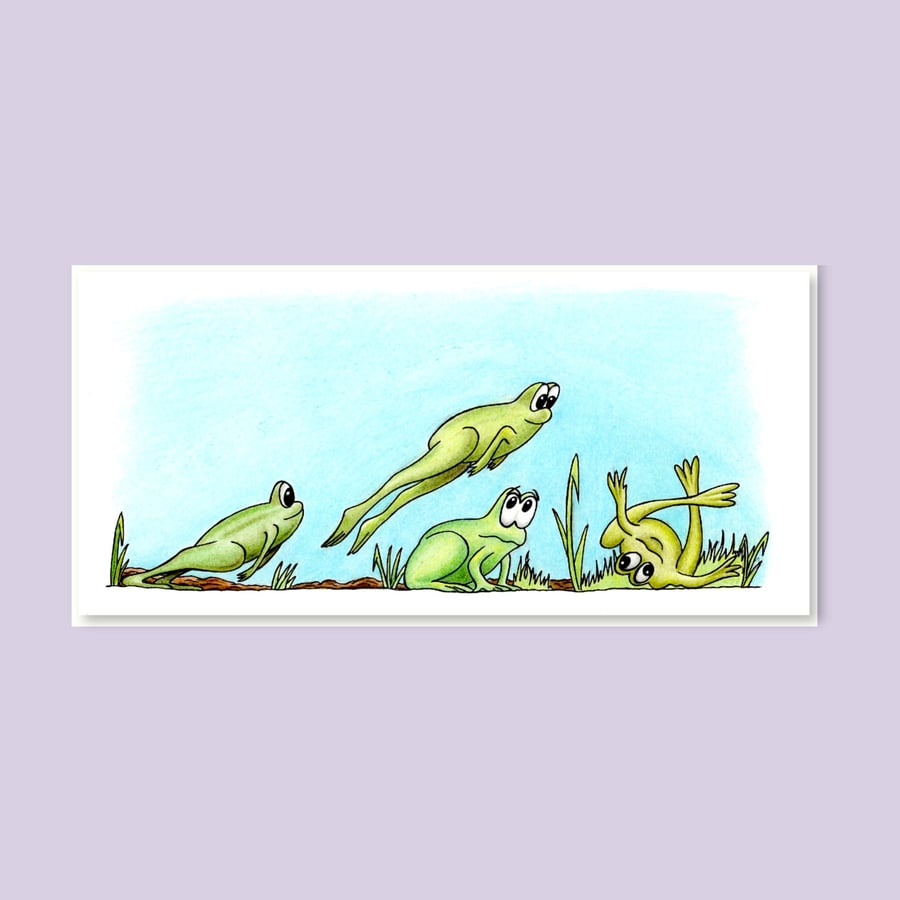 Leap Frogs Greetings Card & Envelope - Funny Card For Any Occasion (6"x4")