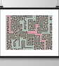 227 - The Maze Cross Stitch Pattern: Retro Geometric Linear Design (PDF Chart)  - Image 2