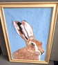 Needle Felted  Hare Portrait  Handmade Wool Wall Art