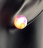 Coral Fused Glass Stud Earrings and Pendant Set - Image 10