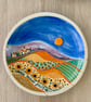 SUNFLOWER FIELDS IN FRANCE CERAMIC STONEWARE DISH - Image 1