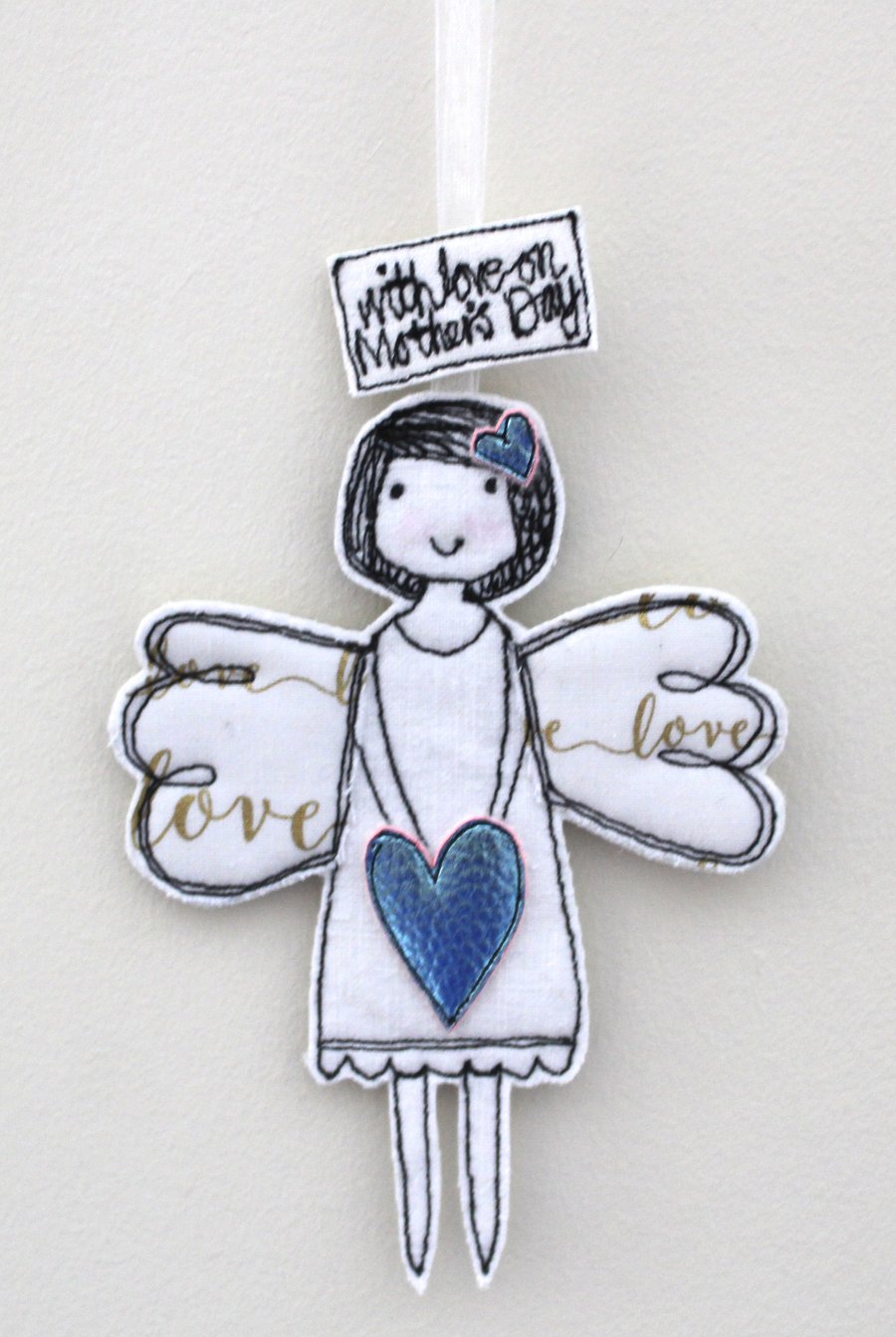'with love on Mother's Day' - Fairy with a Blue Heart