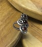Silver and Garnet Gothic Style Ring - Image 3