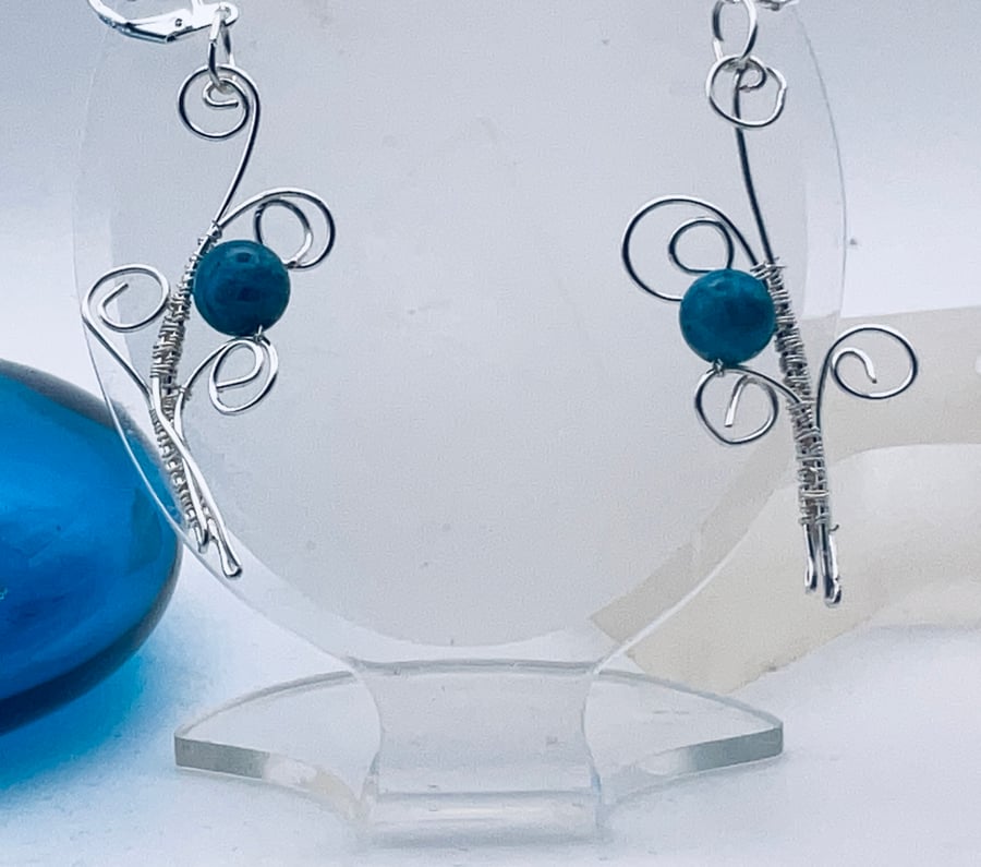 Awesome Apatite Scroll Earrings