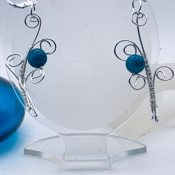 Awesome apatite scroll drop earrings