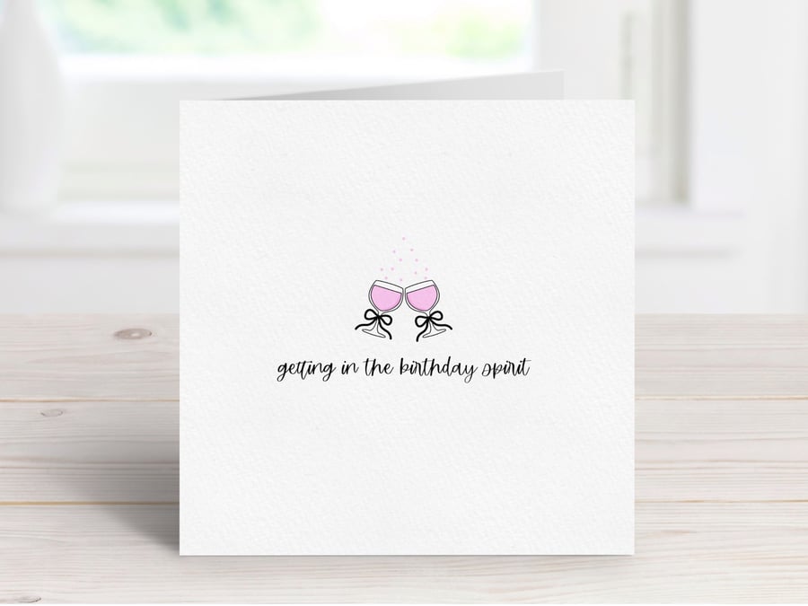 Fun Gin Birthday Card, Spirit Greeting Card, Birthday Drinks.