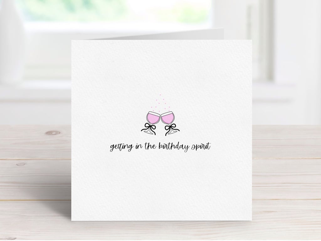Fun Gin Birthday Card, Spirit Greeting Card, Birthday Drinks.