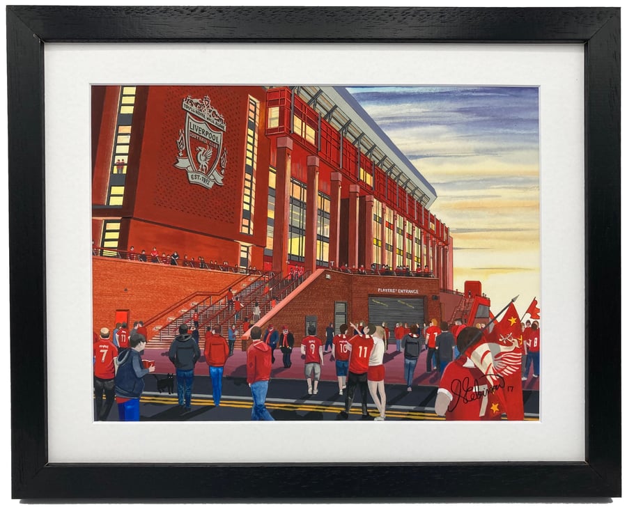 Liverpool FC Anfield Stadium. High Quality Framed Art Print 14" x 11" Frame Size