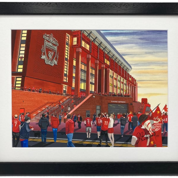 Liverpool FC Anfield Stadium. High Quality Framed Art Print 14" x 11" Frame Size