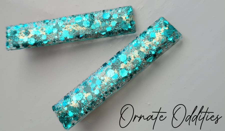Blue Turquoise Hairclips