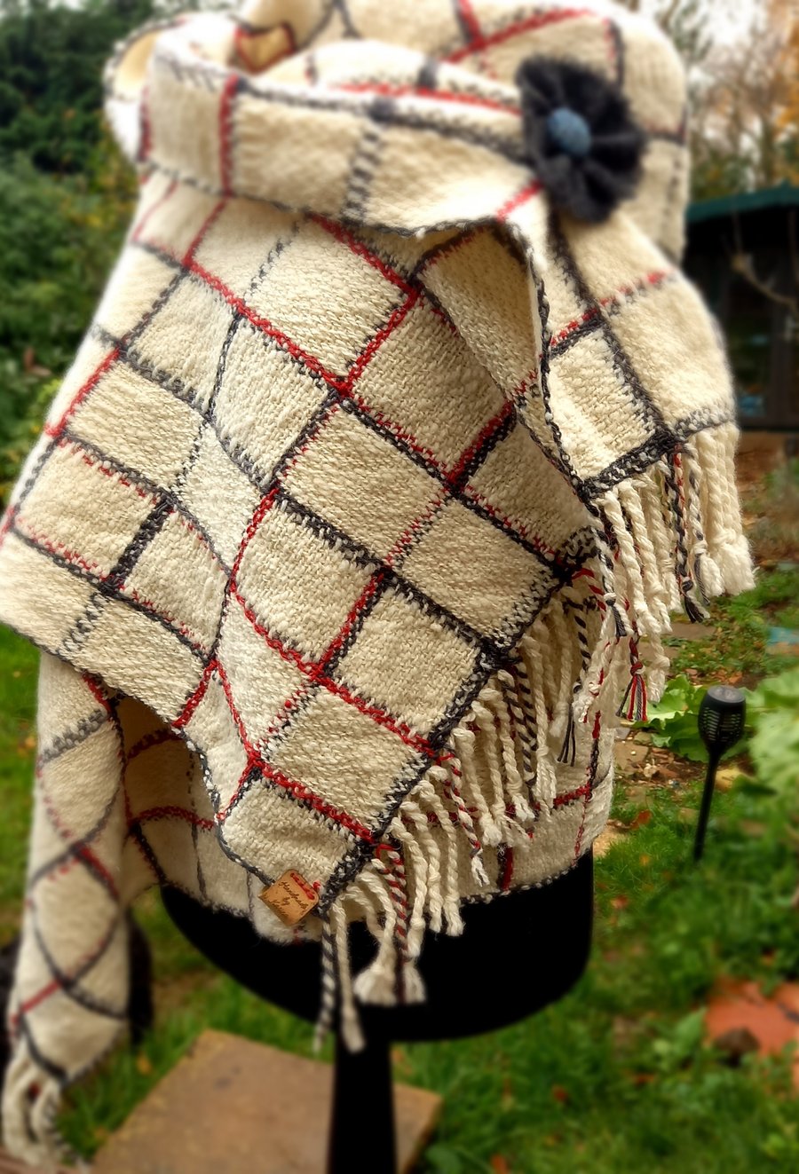 Snow Squares Handwoven Blanket Shawl