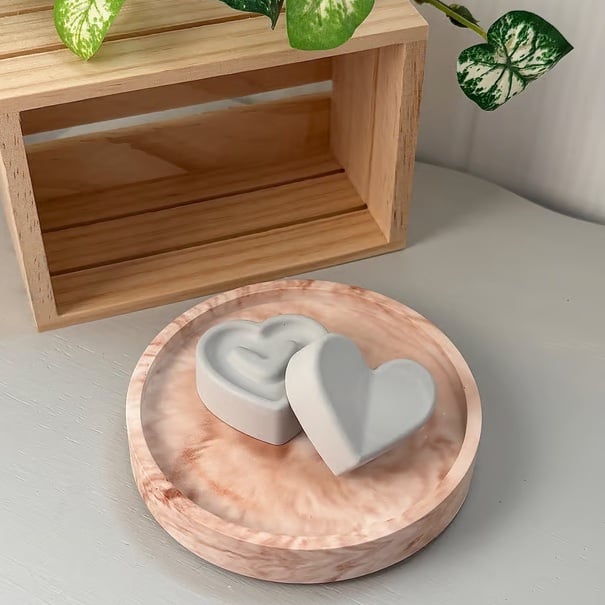 Blush Marble Decorative Tray - Round, Square or Hexagon