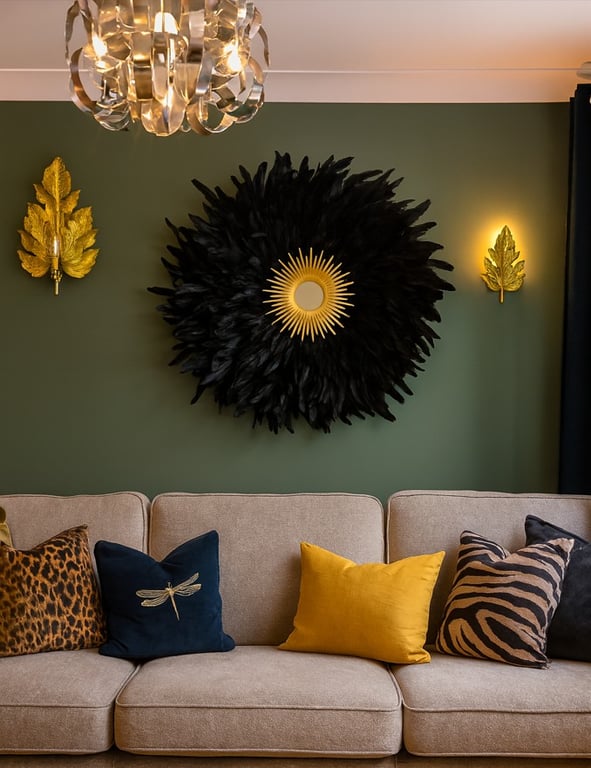 BlackFeather Mirror - Handmade - One Of A Kind - Juju - Designer