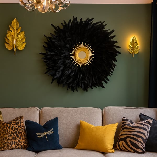 BlackFeather Mirror - Handmade - One Of A Kind - Juju - Designer