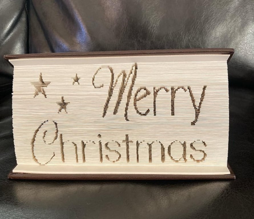 Merry Christmas, 180 CUT & FOLD Book folding pattern - EMAILED PDF PATTERN