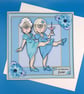 Funnu Sister Birthday Card, Decoupage, Handmade - Image 1