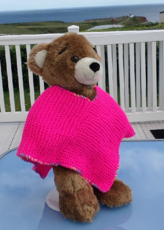 KNITTING PATTERN PDF Poncho for Teddy