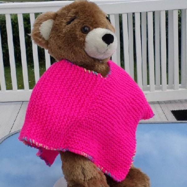 KNITTING PATTERN PDF Poncho for Teddy