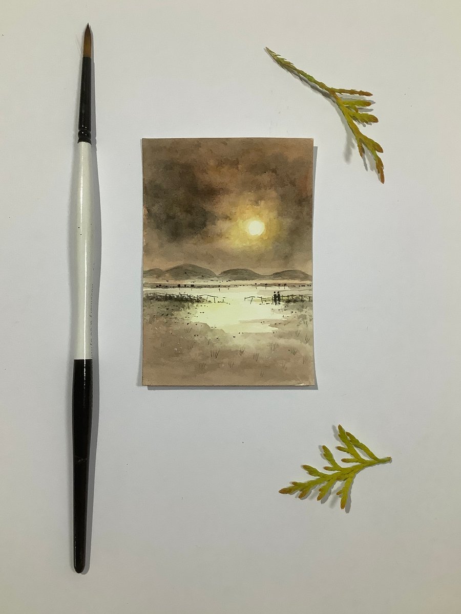 Original watercolour ‘ Late Sun  by Stephen Allen