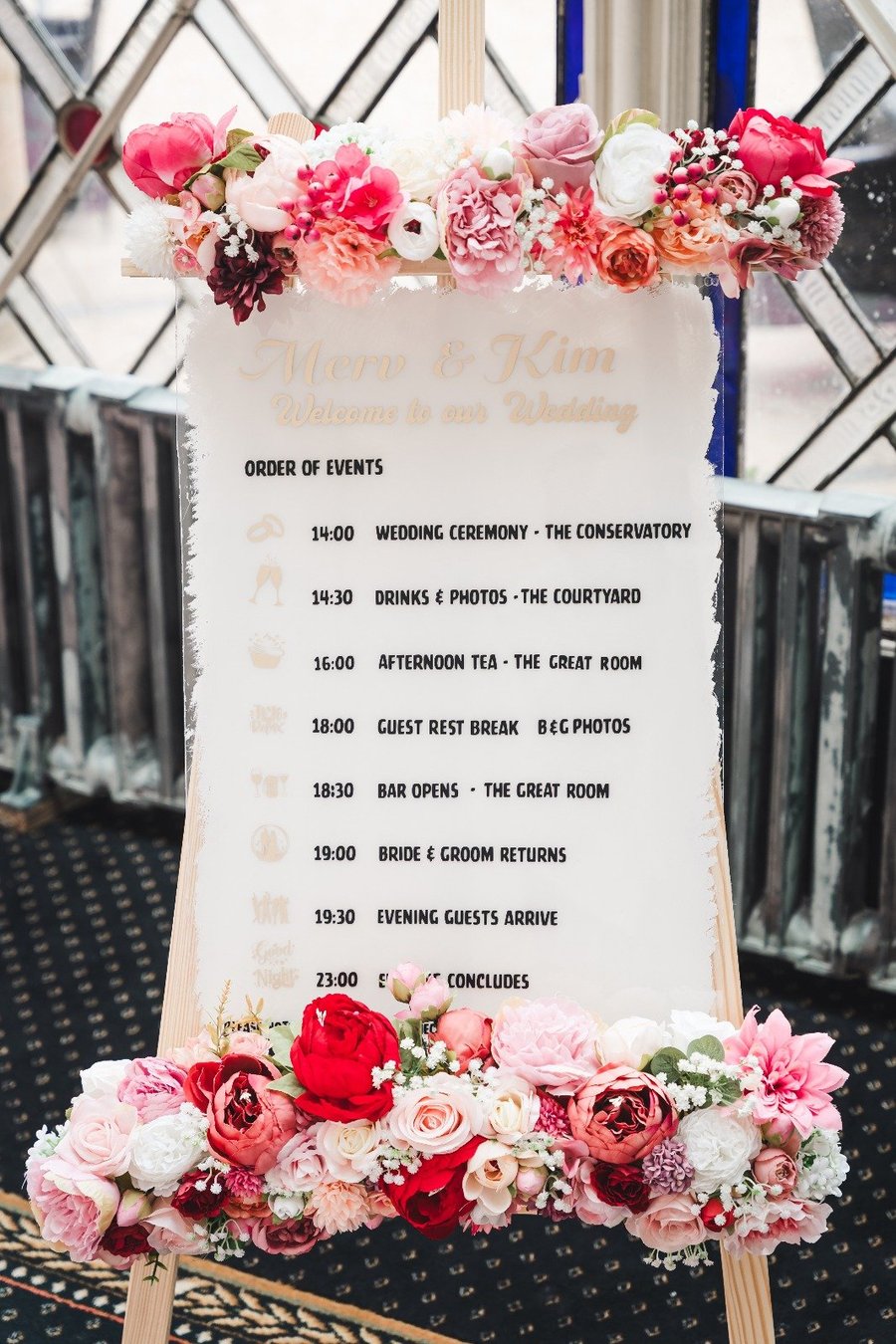 Personalised Wedding Order of Events Sign – Acrylic Schedule Board