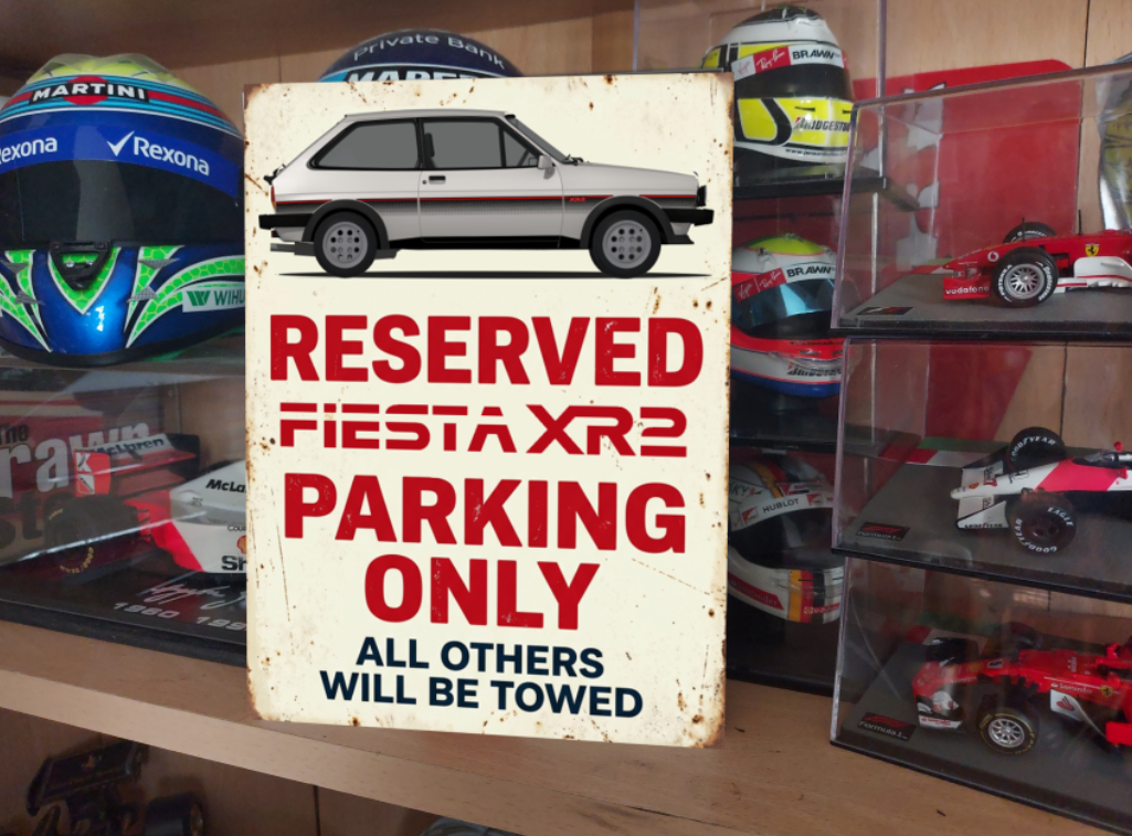 Ford Fiesta ST XR2 Reserved Parking Metal Sign Garage Gift Wall Decor