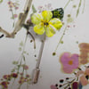 Small Spring Yellow PRIMROSE PIN Bridal Lapel Flower Brooch HANDMADE HANDPAINTED