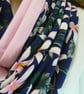 Infinity scarf (two tone, plain pink and floral navy print) - Image 8
