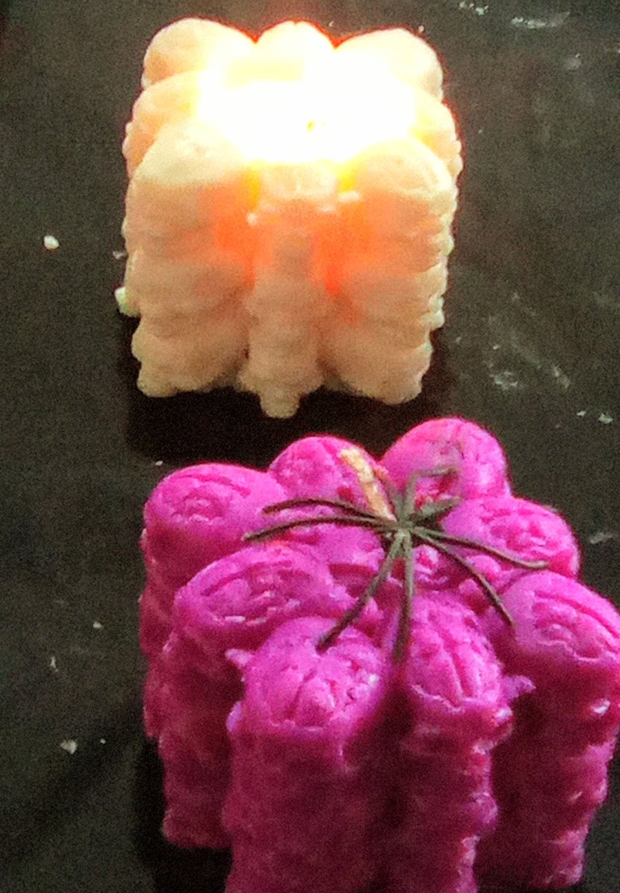 skull collage candles